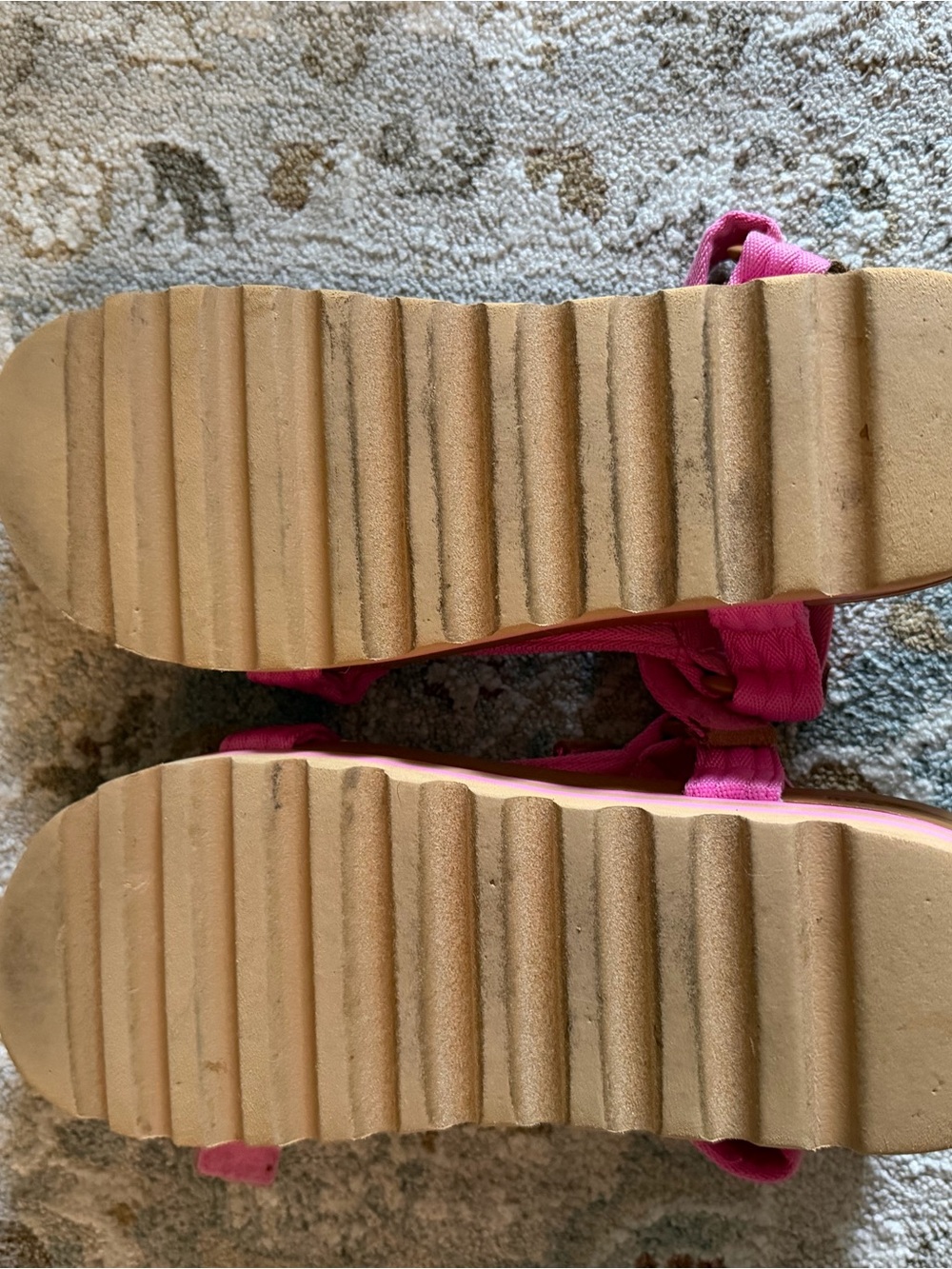 Pink Strappy Cork Footbed Sandals - Picture 3 of 4